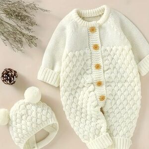 SHEIN Cream Knit Kids Bodysuit